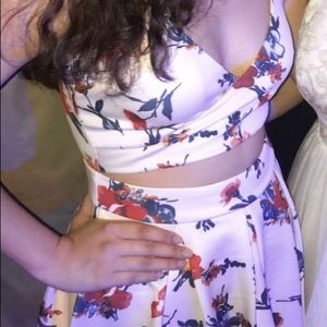 Papaya white floral cutout dress size small